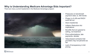 Screenshot of presentation slide for Medicare Advantage 101 and Considerations for At-Risk Providers